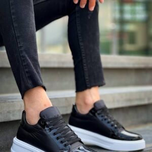 KB-X46 Kuback Siyah Rugan Bağcıklı  Günlük Erkek Ayakkabı