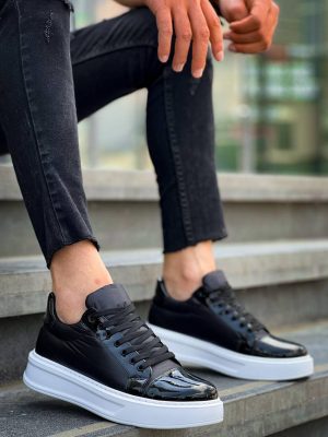 KB-X46 Kuback Siyah Rugan Bağcıklı  Günlük Erkek Ayakkabı