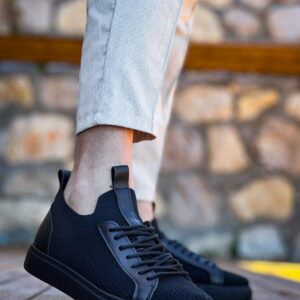 KB-112  Kuback Siyah Siyah TabanTriko Bağcıklı  Günlük Erkek  Ayakkabı