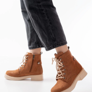 02-2003 Taba Süet Bağcıklı Fermuarlı Günlük Kadın Bot