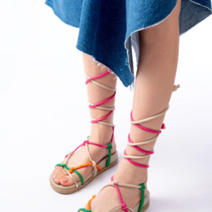 1001-1001 Multi Bilekten Bağcıklı Kadın Sandalet