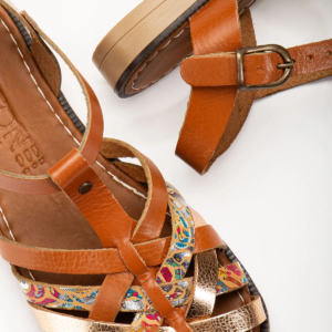 205-02 Taba Garni Ortopedik Hakiki Deri Kadın Sandalet