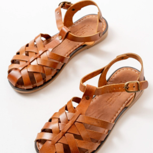 205-02 Taba Ortopedik Hakiki Deri Kadın Sandalet