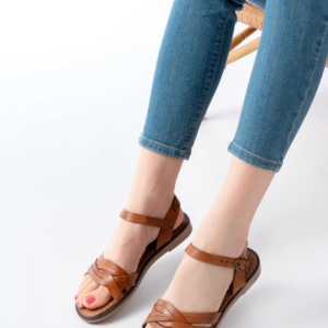 205-037 Taba Hakiki Deri Ortopedik Taban Kadın Sandalet