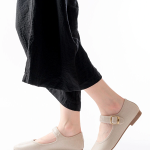 2606 Bej Baretli Günlük Bayan Ayakkabı