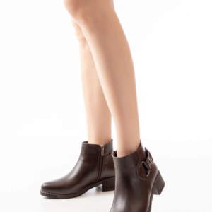 270-3030 Kahverengi Toka Aksesuarlı Fermuarlı Günlük Kadın Bot