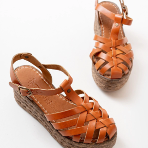 684-02 Taba Ortopedik Hakiki Deri Dolgu Kadın Sandalet