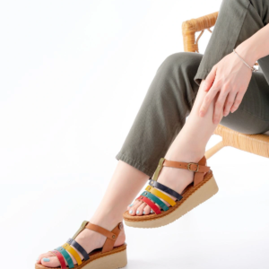 730-142 Multi Hakiki Deri Ortopedik Taban Kadın Sandalet