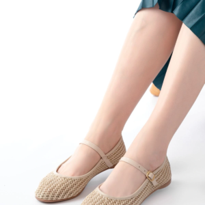 7432 Bej Fileli Toka Detaylı Günlük Kadın Babet