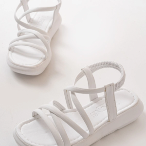 841-841 Beyaz Lastikli Günlük Kadın Sandalet
