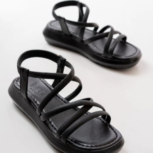 841-841 Siyah Lastikli Günlük Kadın Sandalet