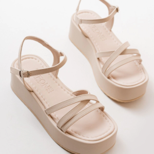 861-1016 Bej Dolgu Kadın Sandalet