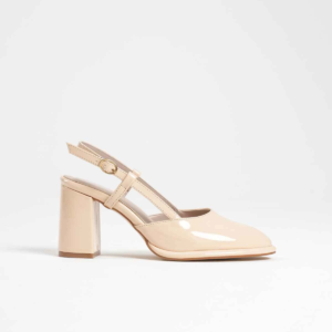 Denma Açık Sarı Rugan Kadın Topuklu Ayakkabı