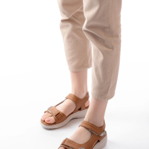 DM-363  Taba Baret Cırtlı Dikişli Günlük Kadın Sandalet