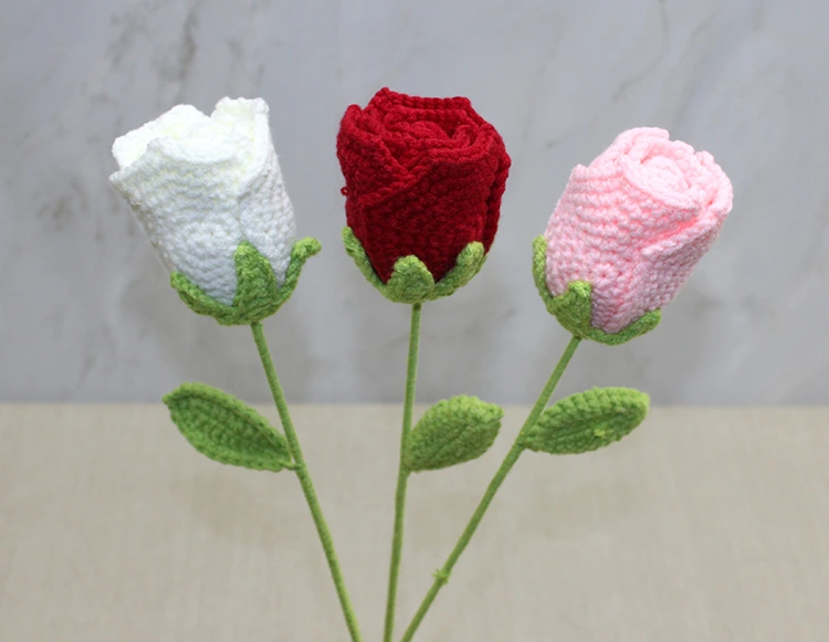 El Örgüsü Tekli Gül Gonca