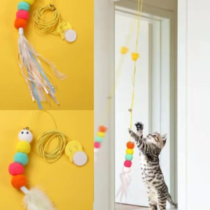 Elastik Yapışkanlı Kedi Oyun Oltası