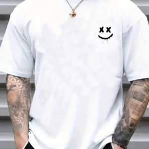 Erkek Kısa Kollu Bisiklet Yaka Baskılı Süprem Tişört