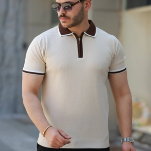 Erkek Renkli Yaka Kısa Kollu Tişört