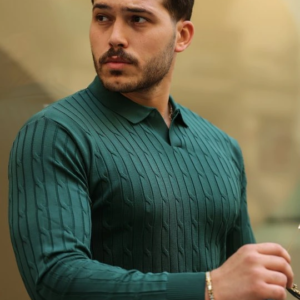 Erkek Saç örgü Desen Uzun Kollu Triko