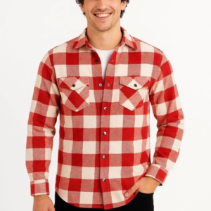 Erkek Uzun Kollu Oduncu Gömlek - Kırmızı