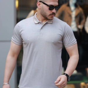 Erkek Yakalı Kagi Kumaş Kısa Kollu T-shirt