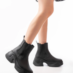 FZ-2400 Siyah Yüksek Tabanlı Lastikli Günlük Kadın Bot