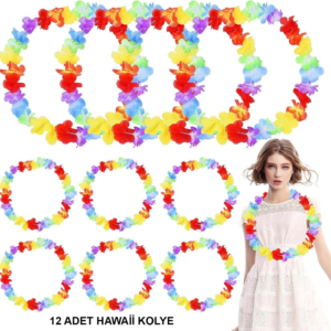 Hawaii Çiçekli Boyun Kolyesi 12 Adet