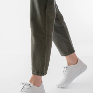 K-504 Beyaz Bağcıklı Desenli Günlük Spor Ayakkabı