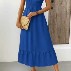 Kadın Kısa Kelebek Kollu Kruvaze Yakalı Beli Lastikli Aerobin Elbise