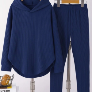 Kadın Uzun Kollu Kapşonlu Meloni Bluz Ve Pantolon Ikili Takım