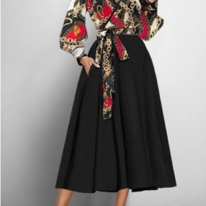 Kadın Uzun Kollu Kruvaze Yaka Dalgıç Krep Midi Boy Elbise