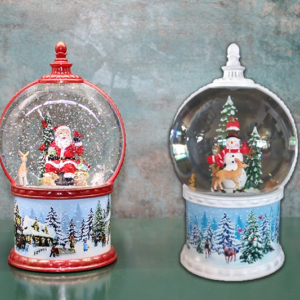 Kardan Adam Ve Noel Babalı Işıklı Müzikli Kar Küresi