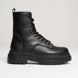 Karma Özel Tasarım Kışlık Siyah Kalın Tabanlı Kadın Bot