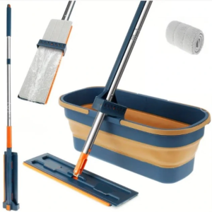 Katlanabilir Temizlik Mopu ve Tekerlekli Kova Seti