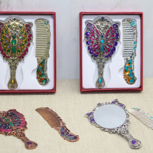 Kelebek Ayna Ve Tarak Seti Küçük Boy