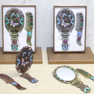 Kelebek Katlanabilir Ayna Ve Tarak Seti Büyük Boy