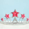 Kırmızı Yıldız Taşlı Plastik Elsa Tacı Çocuk Boy