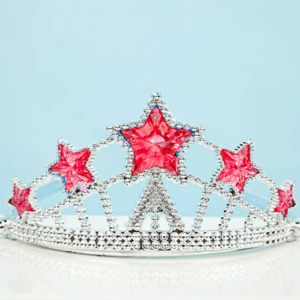 Kırmızı Yıldız Taşlı Plastik Elsa Tacı Çocuk Boy