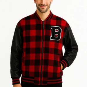 Kolları Suni Deri Içi Astarlı Oduncu Kolej Içi Ceket - Bordo