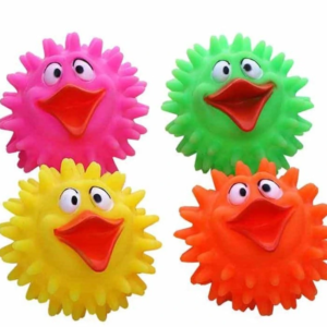 Köpekler İçin Renkli Ördek Figürlü Dikenli Top