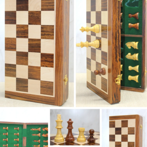 Mıknatıs Taşlı Ahşap Katlanabilir Kutulu Satranç Oyunu 40 Cm