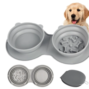 Mikopet Katlanabilir İkili Mama ve Su Kabı