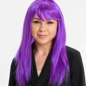 Mor Düz Kesim Peruk