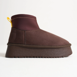 Nadia Kadın Acı Kahve Kışlık İçi Kürklü Kalın Taban Bot