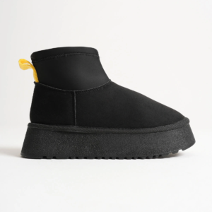 Nadia Kadın Siyah Kışlık İçi Kürklü Kalın Taban Bot