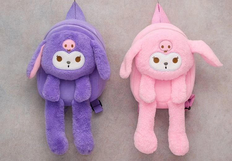 Peluş Işıklı Oynar Kulaklı Kuromi Sırt Çantası