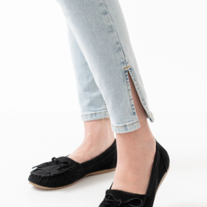 PS-100 Siyah Süet Püsküllü Günlük Kadın Babet