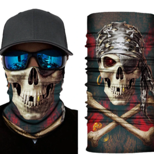 Siyah Korsan Kafatası Baskılı Buff Bandana 30x48 cm