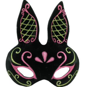 Siyah Süet Kaplama Tavşan Maskesi