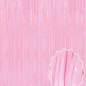 Soft Pembe Püsküllü Kapı Perdesi